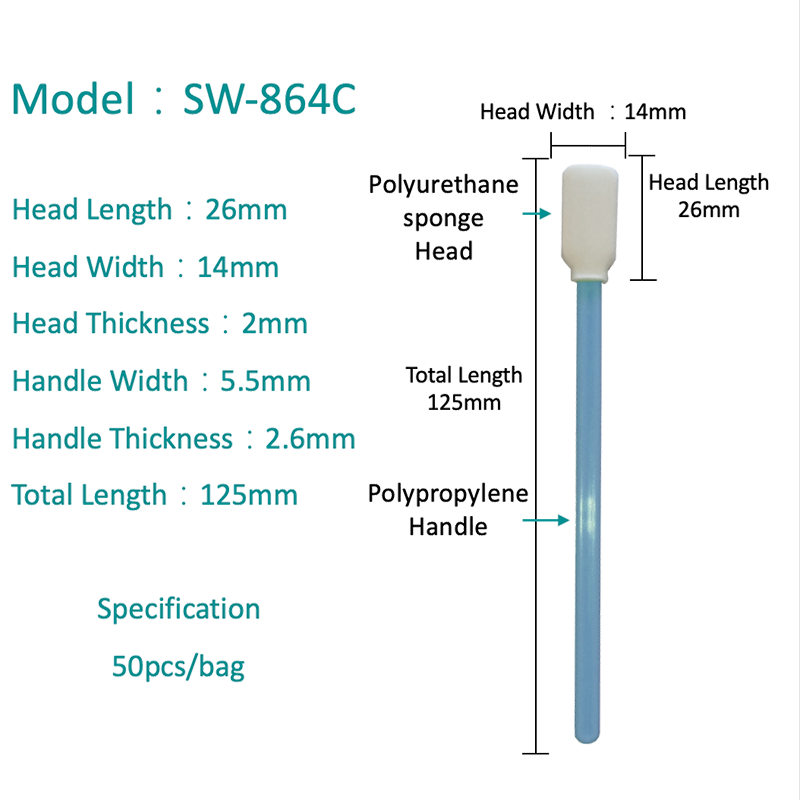 SW-864c General Purpose Rectangular Head Sponge Swab